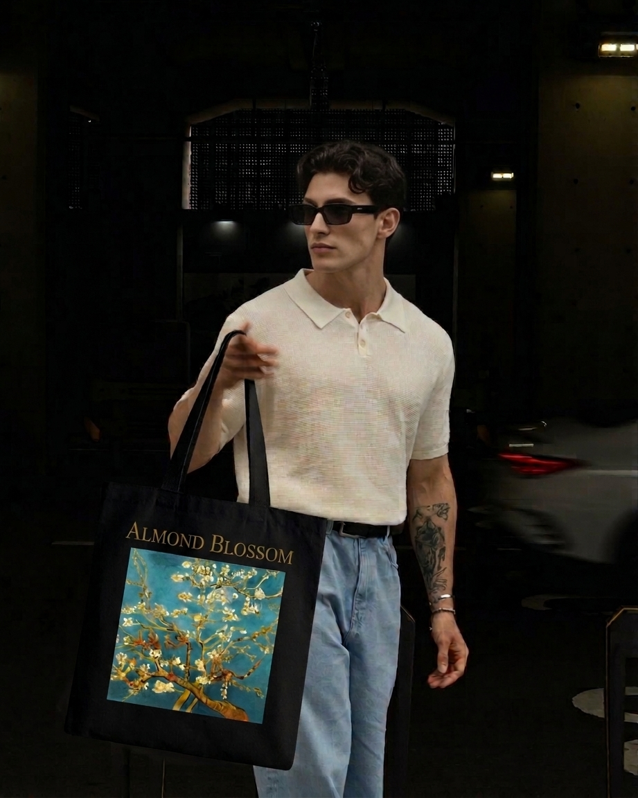Almond Blossom Premium Canvas Tote Bag